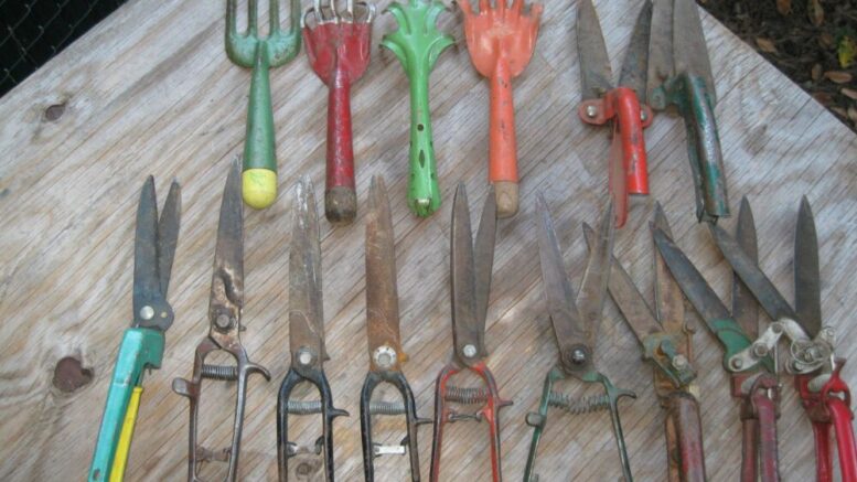 old garden tools